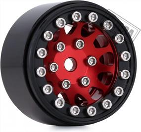 img 3 attached to Red Metal Beadlock Wheels Rims For 1/18 TRX4M, 1/24 Axial SCX24 Deadbolt RC Crawler Car Upgrades Accessories - INJORA 1.0