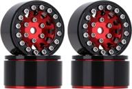 red metal beadlock wheels rims for 1/18 trx4m, 1/24 axial scx24 deadbolt rc crawler car upgrades accessories - injora 1.0 logo