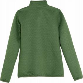 img 3 attached to Quilted Pattern Long Sleeve Sweatshirts For Women With Snap Button Pullover Design