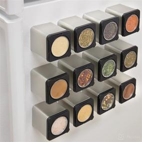 img 1 attached to 🧲 Magnetic Spice Jars: Set of 6 Dispensers with Dual Shake and Pour Openings - Modern Sleek Design, Attachable to Refrigerator Doors