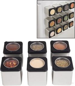 img 4 attached to 🧲 Magnetic Spice Jars: Set of 6 Dispensers with Dual Shake and Pour Openings - Modern Sleek Design, Attachable to Refrigerator Doors