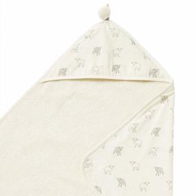 img 2 attached to Pehr Designs Little Lamb Hooded Towel, Light Grey