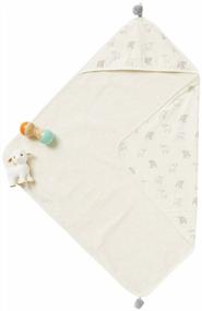 img 1 attached to Pehr Designs Little Lamb Hooded Towel, Light Grey