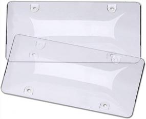 img 4 attached to Zone Tech Clear License Plate Shields Frame - 2-Pack All Weather Novelty License Plate Bubble Shields Cover -Fits Any Standard US Plates-Protects Front And Back License Plates