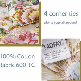 img 1 attached to FADFAY Floral Comforter Set: Lightweight Twin Size Bedding With Shabby Vintage Peony Design And Soft Microfiber Fill