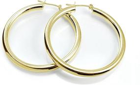 img 1 attached to 💎 Sterling Polished Hoops Loops Earrings: Stylish Girls' Jewelry