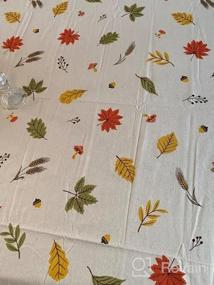 img 5 attached to Folkulture 100% Cotton Fall Table Cloth Square 60X60 Farmhouse Boho Floral Dining Cover - Leaves Design For Fall Decorations