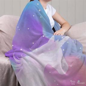 img 4 attached to 🦄 Cute Unicorn Rainbow Blankets for Girls - Kids Blankets and Throws 50x60 Inches, Soft Fleece Cozy Plush Warm Flannel Bed Blanket for Kids - (Purple Unicorn, 50x60 Inches)