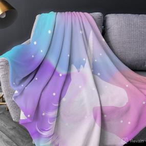 img 3 attached to 🦄 Cute Unicorn Rainbow Blankets for Girls - Kids Blankets and Throws 50x60 Inches, Soft Fleece Cozy Plush Warm Flannel Bed Blanket for Kids - (Purple Unicorn, 50x60 Inches)