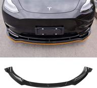 enhanced tesla model y front bumper lip kit car mods spoilers with glossy black finish - tesla model y accessories 2020-2022 логотип