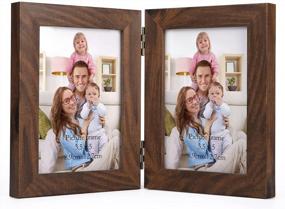 img 4 attached to Giftgarden Rustic Double Picture Frame: Clear Glass Display For 5X3.5 Photos, Ideal For Tabletop Standing