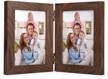 giftgarden rustic double picture frame: clear glass display for 5x3.5 photos, ideal for tabletop standing logo