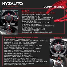 img 1 attached to NYZAUTO Aluminum Alloy Steering Wheel Paddle Shifter Extension for Mercedes Benz A B E GLA GLK SLK M GL Class (Model A - Red)
