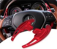 nyzauto aluminum alloy steering wheel paddle shifter extension for mercedes benz a b e gla glk slk m gl class (model a - red) logo
