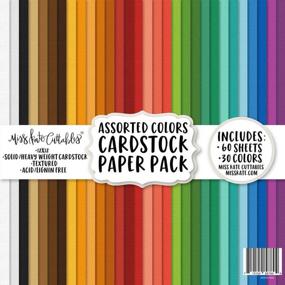 img 3 attached to Get Creative With Miss Kate Cuttables' Textured Assorted Cardstock Pack - 60 Sheets In 30 Vibrant Colors For Scrapbooking, Card Making, And Crafting Fun!