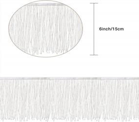 img 3 attached to Elevate Your Wardrobe With AWAYTR'S 6In Wide Glass Beaded Fringe Trim For DIY Crafts And Dress Clothing - 1 Yard (Silver)