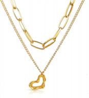 ожерелье-цепочка с покрытием из настоящего золота 14k/18k - uhibros женское многослойное колье-чокер с подвеской в ​​виде сердца с замком логотип