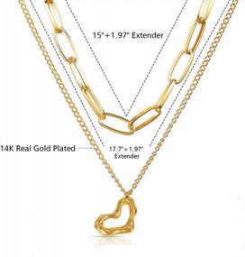 img 3 attached to 14K/18K Real Gold Plated Chain Necklace - UHIBROS Women'S Layering Choker Lock Heart Pendant Necklaces