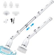 🧼 homyeko electric spin scrubber for bathroom - ultimate scrubber cleaning brush with long handle for shower, tub, floor, car wheel & tile cleaning - 5 replaceable brush heads included logo