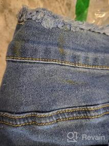 img 3 attached to Джинсовые шорты с бахромой в стиле ретро для женщин: винтажные юниорские мини-джинсы с дырками