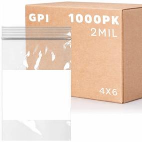 img 4 attached to Толстые прозрачные полиэтиленовые пакеты на молнии GPI толщиной 2 мил - коробка из 1000 многоразовых пакетов с закрывающейся крышкой на молнии для хранения, упаковки и доставки, 4 "х 6" с белым блоком для надписей - прочный и долговечный
