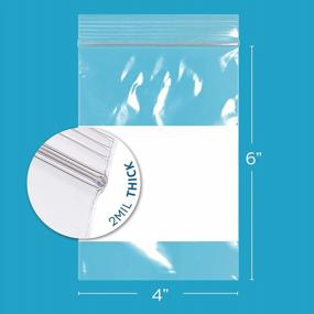 img 3 attached to GPI 2 Mil Thick Clear Poly Zip Bags - Case Of 1,000 Reclosable Baggies With Resealable Zipper Top For Storage, Packaging, And Shipping, 4" X 6" With Write-On White Block - Strong And Durable