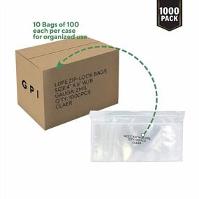 img 2 attached to GPI 2 Mil Thick Clear Poly Zip Bags - Case Of 1,000 Reclosable Baggies With Resealable Zipper Top For Storage, Packaging, And Shipping, 4" X 6" With Write-On White Block - Strong And Durable