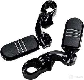 img 4 attached to 🏍️ Enhance Your Motorcycle Experience with the Motorcycle Universal 32mm Highway Engine Guard Short Angled Mount Footpegs Compatible with Harley Yamaha 1 1/4" Crash Bar, in Sleek Black