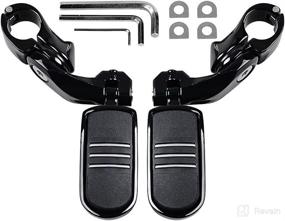 img 3 attached to 🏍️ Enhance Your Motorcycle Experience with the Motorcycle Universal 32mm Highway Engine Guard Short Angled Mount Footpegs Compatible with Harley Yamaha 1 1/4" Crash Bar, in Sleek Black