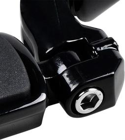 img 1 attached to 🏍️ Enhance Your Motorcycle Experience with the Motorcycle Universal 32mm Highway Engine Guard Short Angled Mount Footpegs Compatible with Harley Yamaha 1 1/4" Crash Bar, in Sleek Black