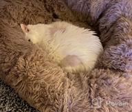 img 1 attached to Topmart Plush Calming Dog Bed: Washable Cat Donut Bed For Small Dogs & Cats - Anti-Anxiety Faux Fur Donut Cuddler - 30" × 30" Beige review by Jim Roberts