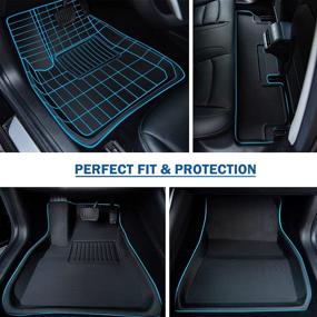 img 3 attached to 🚗 Custom Fit 3D Foot Carpet Car Interior Accessories for Tesla Model 3 2022-2017 | TUROAZ All Weather Floor Mats | Anti-Slip Waterproof & Easy to Clean (Black)