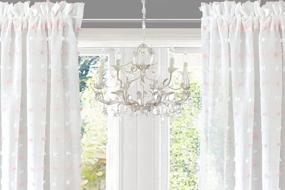img 3 attached to DriftAway Lily White Voile Sheer Window Curtains For Kids Nursery Room Embroidered With Pom Pom Rod Pocket 2 Panels Each Size 52 Inch By 84 Inch Soft Pink
