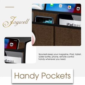img 1 attached to Efficient Bedside Organization With Joywell 3 Pocket Bedside Storage Caddy For Remote Control, Phone, Magazine, IPad, And More!