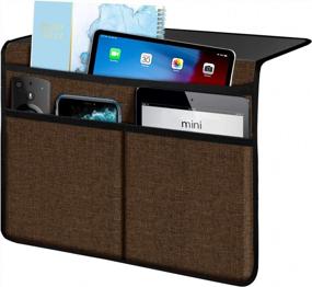 img 4 attached to Efficient Bedside Organization With Joywell 3 Pocket Bedside Storage Caddy For Remote Control, Phone, Magazine, IPad, And More!
