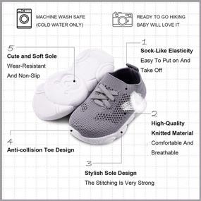 img 3 attached to Walking Trainers Toddler Breathable Sneakers Boys' Shoes : Sneakers