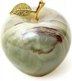 img 4 attached to Stylish Handmade Green Onyx Apple Paperweight - Perfect For Home And Office Decor