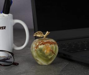 img 3 attached to Stylish Handmade Green Onyx Apple Paperweight - Perfect For Home And Office Decor
