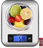 stainless steel digital kitchen food scale by cusibox with lcd display, tare function, and high accuracy for baking, cooking, and postage, in silver logo