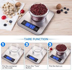 img 1 attached to Stainless Steel Digital Kitchen Food Scale By CUSIBOX With LCD Display, Tare Function, And High Accuracy For Baking, Cooking, And Postage, In Silver