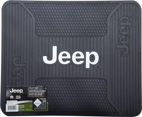 img 1 attached to 🚙 Plasticolor Jeep Elite Rear Seat Floor Utility Mat for Car, Truck, or SUV - Dimensions 16.75" L x 13.75" W, Color: Black