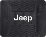 🚙 plasticolor jeep elite rear seat floor utility mat for car, truck, or suv - dimensions 16.75" l x 13.75" w, color: black logo