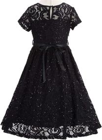 img 1 attached to 👗 Bow Dream Flower Sequins Bridesmaid Dresses: Girls' Clothing