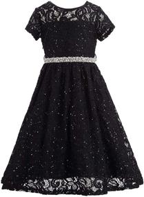 img 4 attached to 👗 Bow Dream Flower Sequins Bridesmaid Dresses: Girls' Clothing