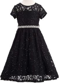 img 3 attached to 👗 Bow Dream Flower Sequins Bridesmaid Dresses: Girls' Clothing