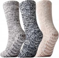 оставайтесь комфортными и безопасными с неползучими носками jormatt's с ультра-толстым пушистым сцеплением - 3 пары для всех! логотип