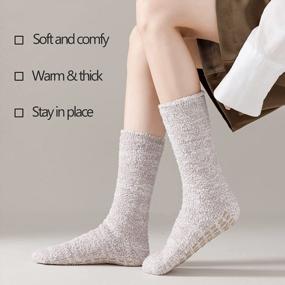img 1 attached to Stay Comfortable And Safe With JORMATT'S Non-Skid Ultra-Thick Fuzzy Grip Socks - 3 Pairs For All!