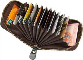 img 1 attached to Premium Leather RFID Blocking Card Holder And Accordion Wallet For Men & Women By Fmeida