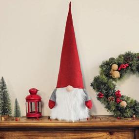 img 4 attached to Украсьте свой дом праздничными рождественскими украшениями Tomte Gnome ручной работы Ivenf - очень большой Санта-Клаус 32 дюйма для Рождества и зимних праздников