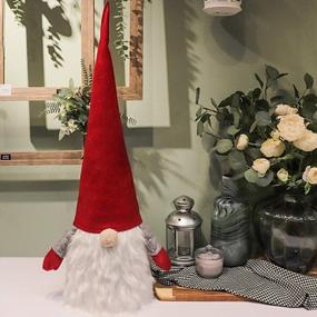 img 1 attached to Украсьте свой дом праздничными рождественскими украшениями Tomte Gnome ручной работы Ivenf - очень большой Санта-Клаус 32 дюйма для Рождества и зимних праздников